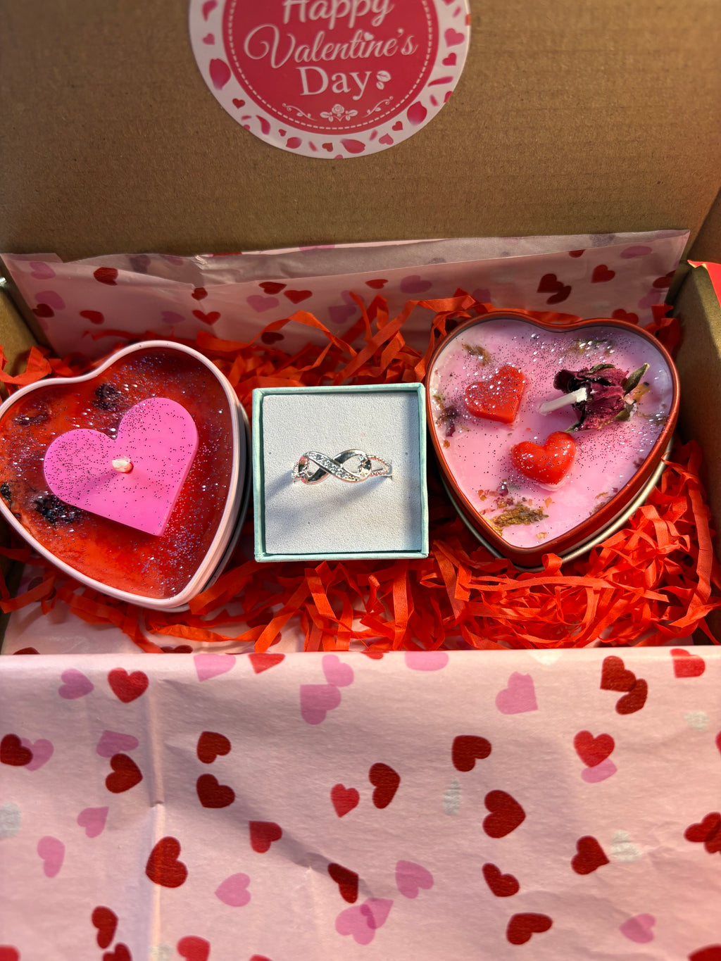 💖 Valentine’s Love Ritual Gift Set – Handmade Candle & Silver S925 Ring Bundle