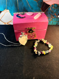 🌸 Rose Quartz Heart Necklace Gift Set – Handmade Crystal Box