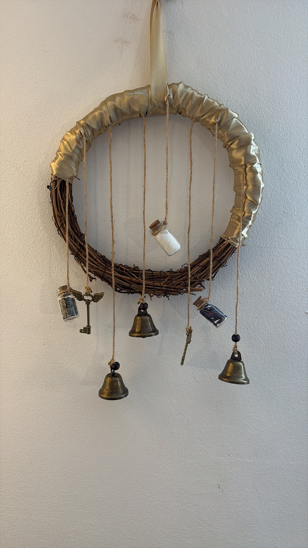 Witch Protection Wreath with Labradorite, Sea Salt & Borage