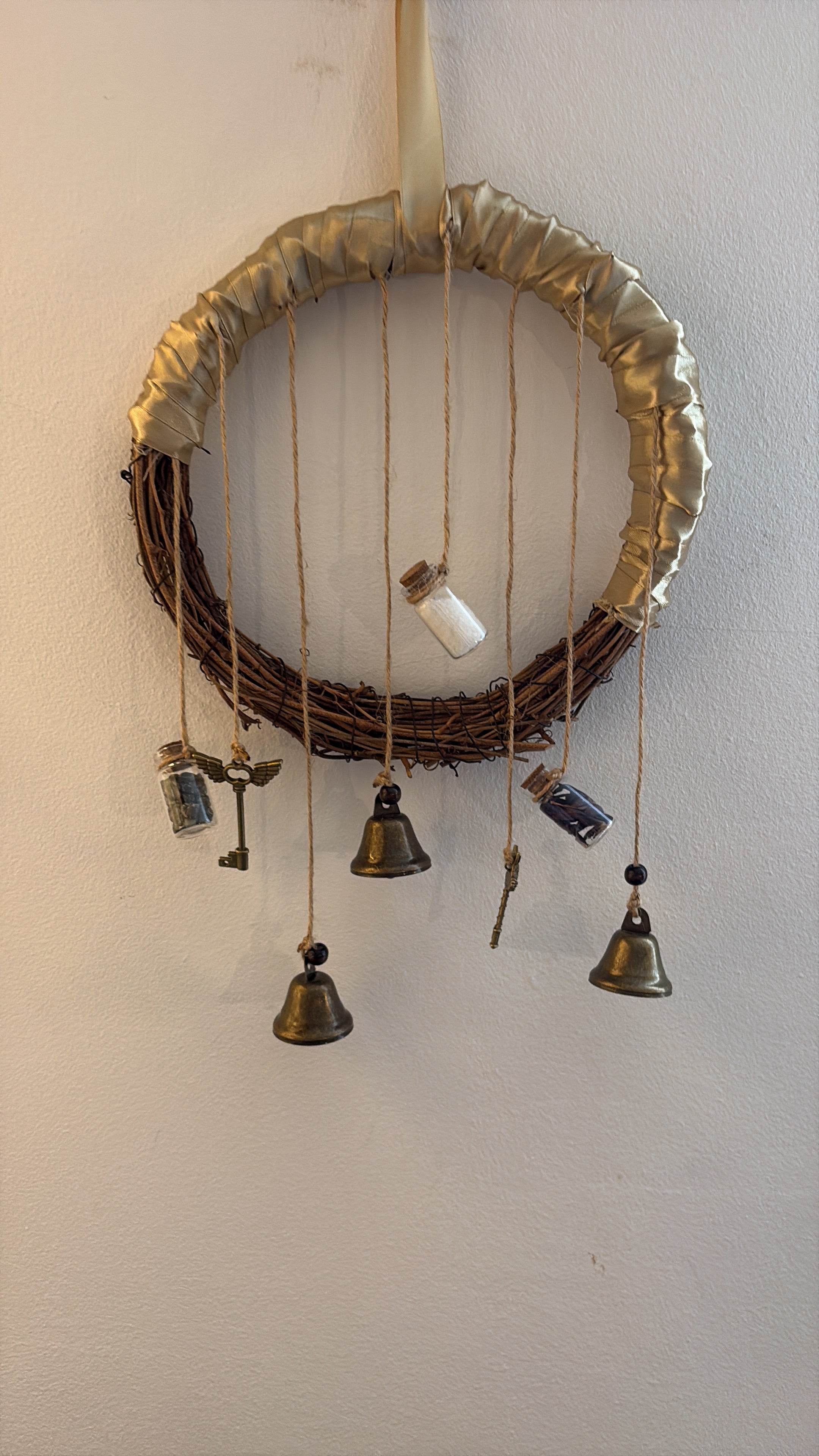 Witch Protection Wreath with Labradorite, Sea Salt & Borage