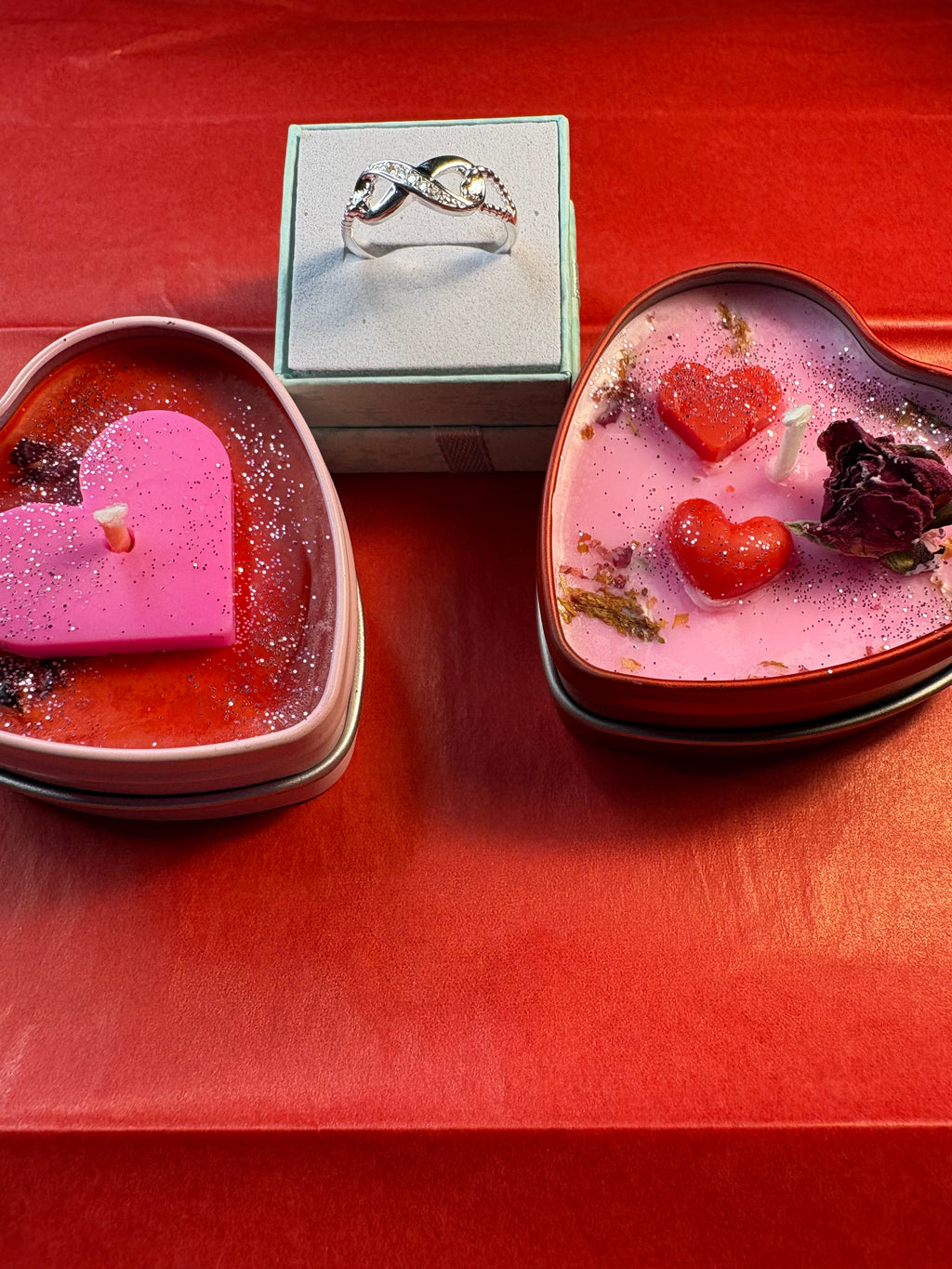💖 Valentine’s Love Ritual Gift Set – Handmade Candle & Silver S925 Ring Bundle