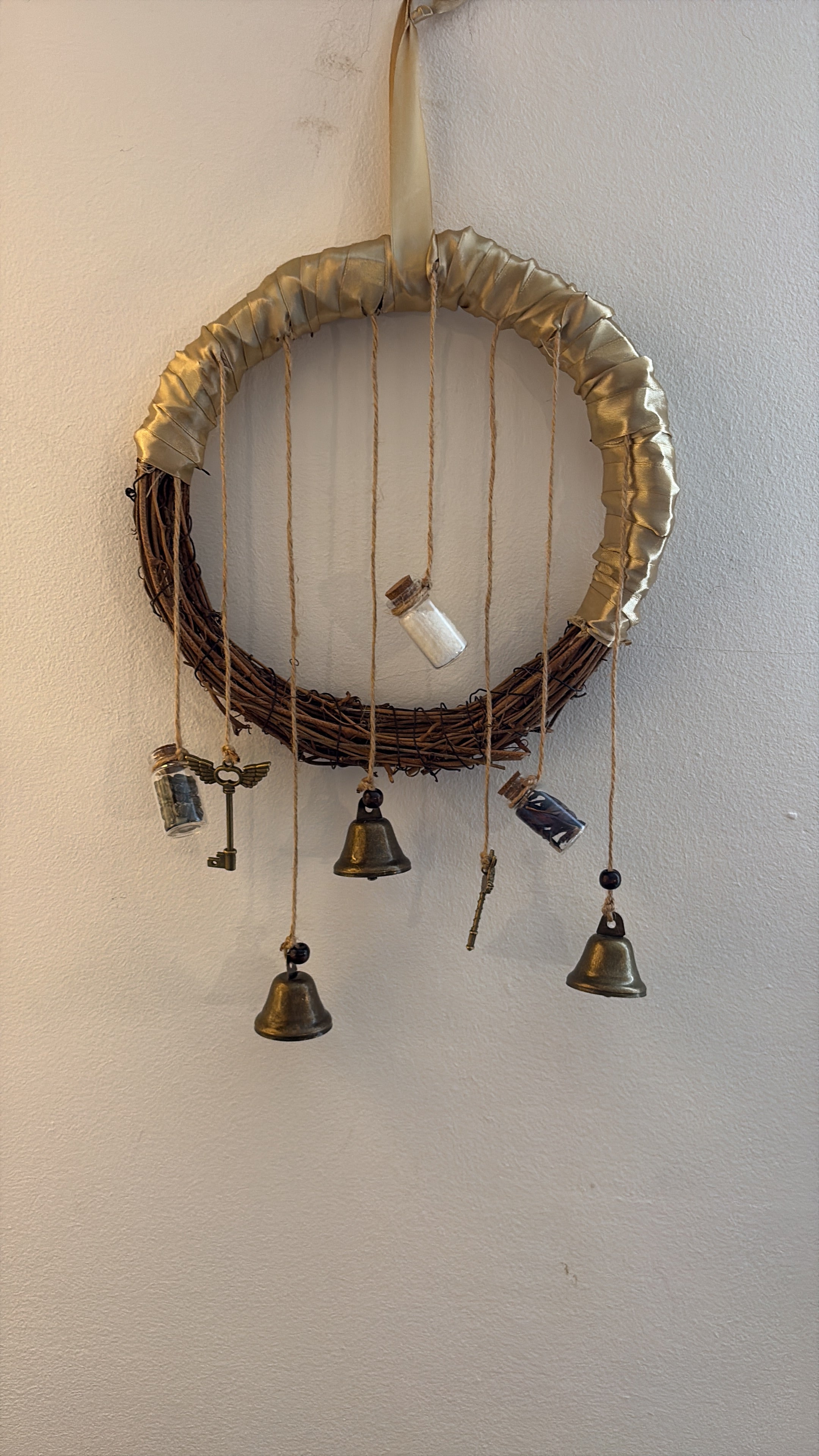 Witch Protection Wreath with Labradorite, Sea Salt & Borage
