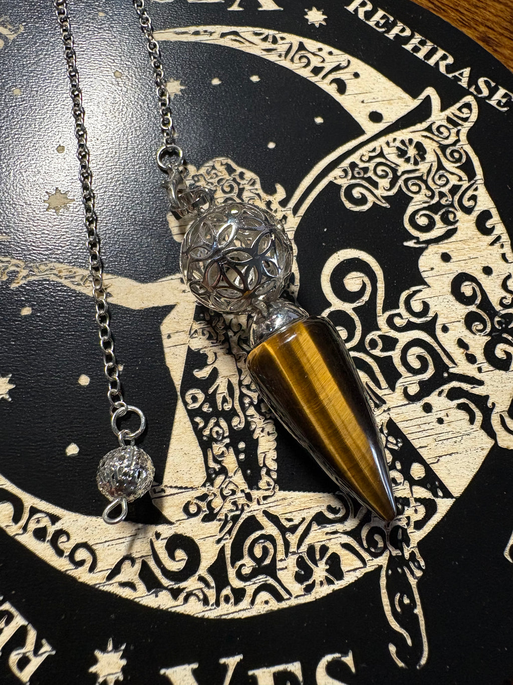 Natural Tiger’s Eye Crystal Pendulum | Dowsing, Reiki, Divination & Meditation Tool