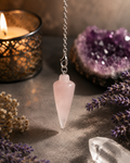 Natural Rose Quartz Crystal Pendulum | Dowsing, Reiki, Divination & Meditation Tool