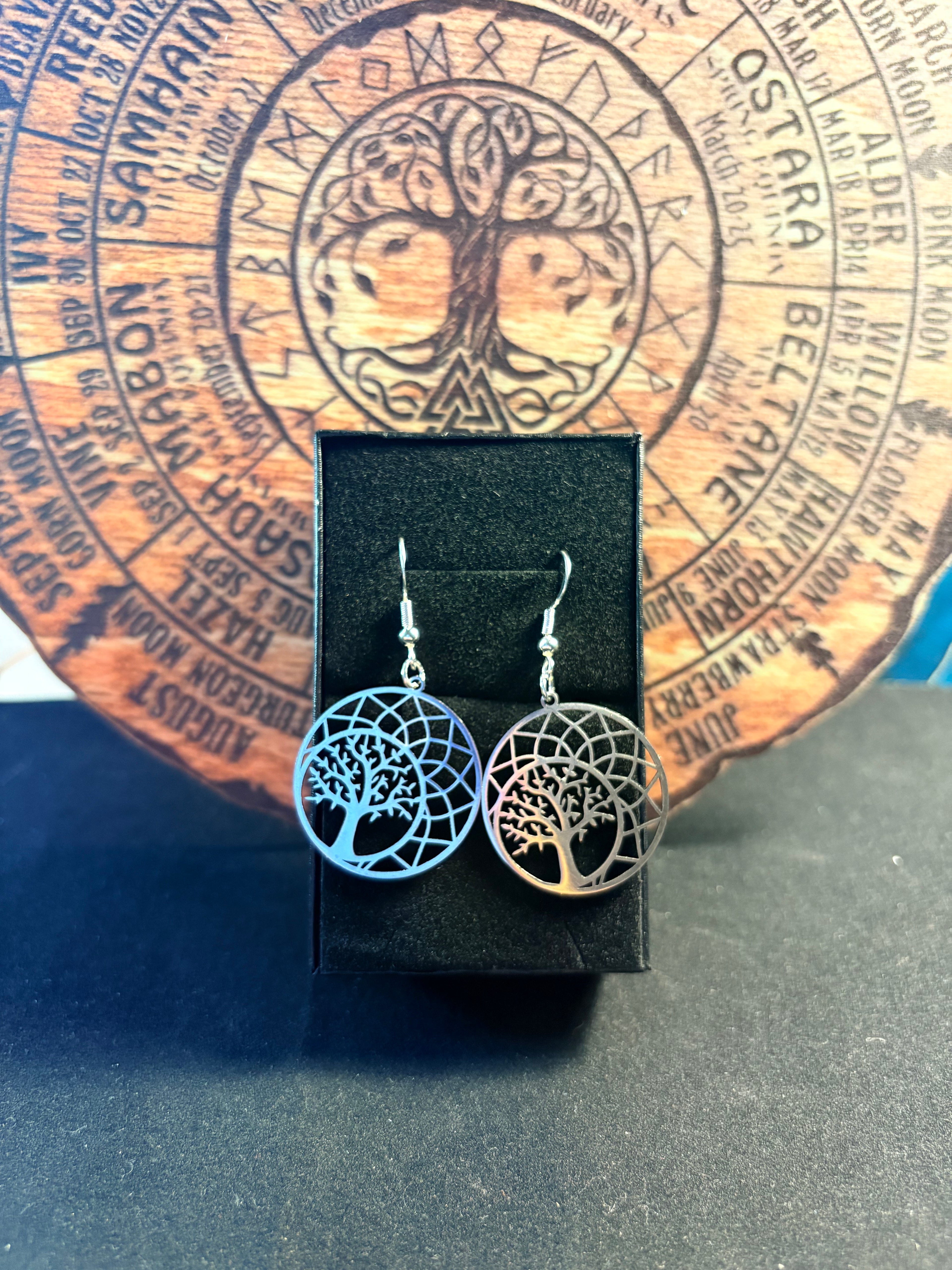 🌳 Tree of Life Sacred Geometry Earrings | Sterling Silver S925 Hooks