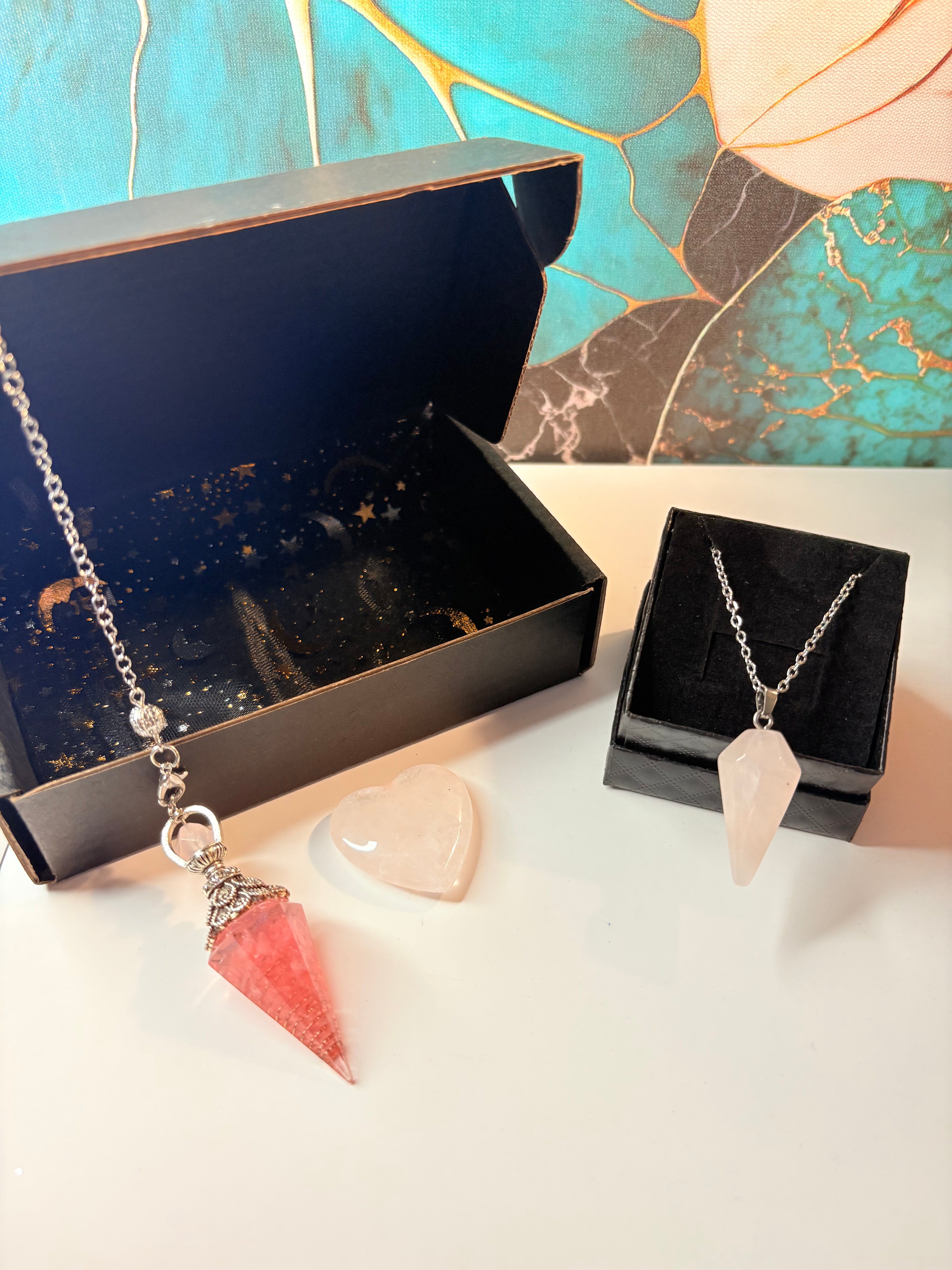 Rose Quartz Crystal Jewellery Set