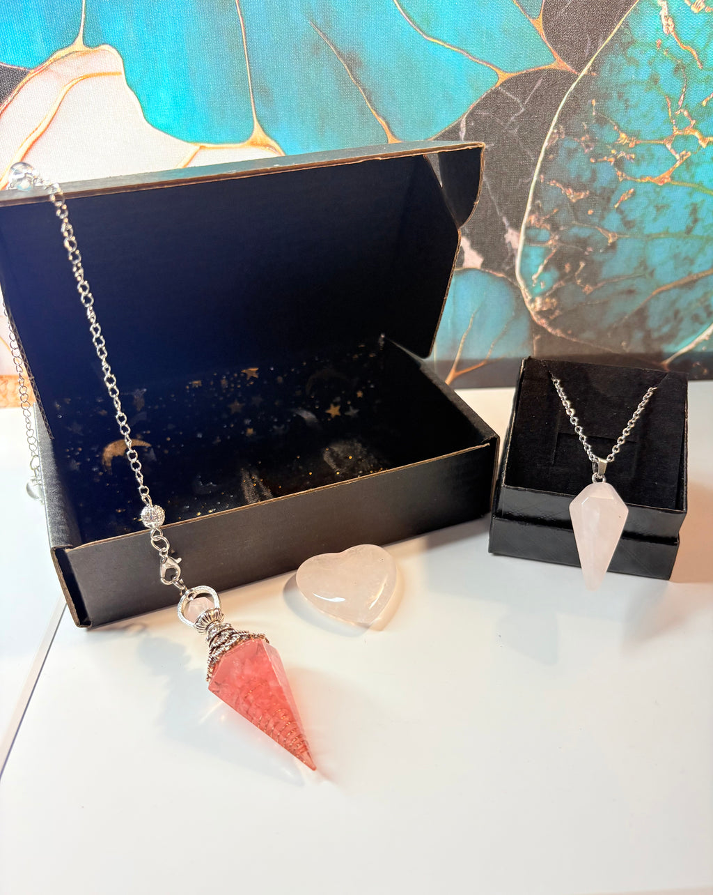 Rose Quartz Crystal Jewellery Set