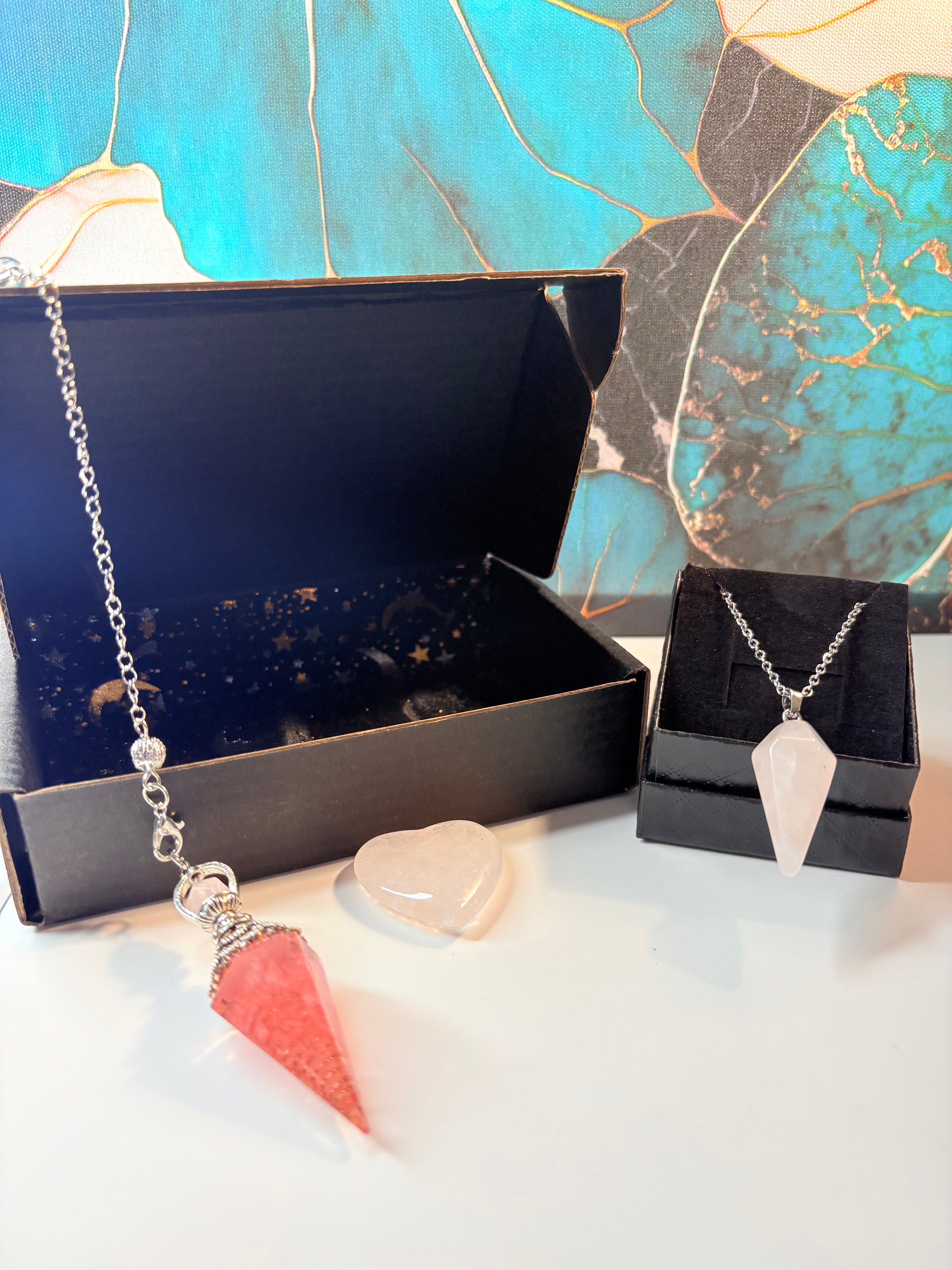 Rose Quartz Crystal Jewellery Set