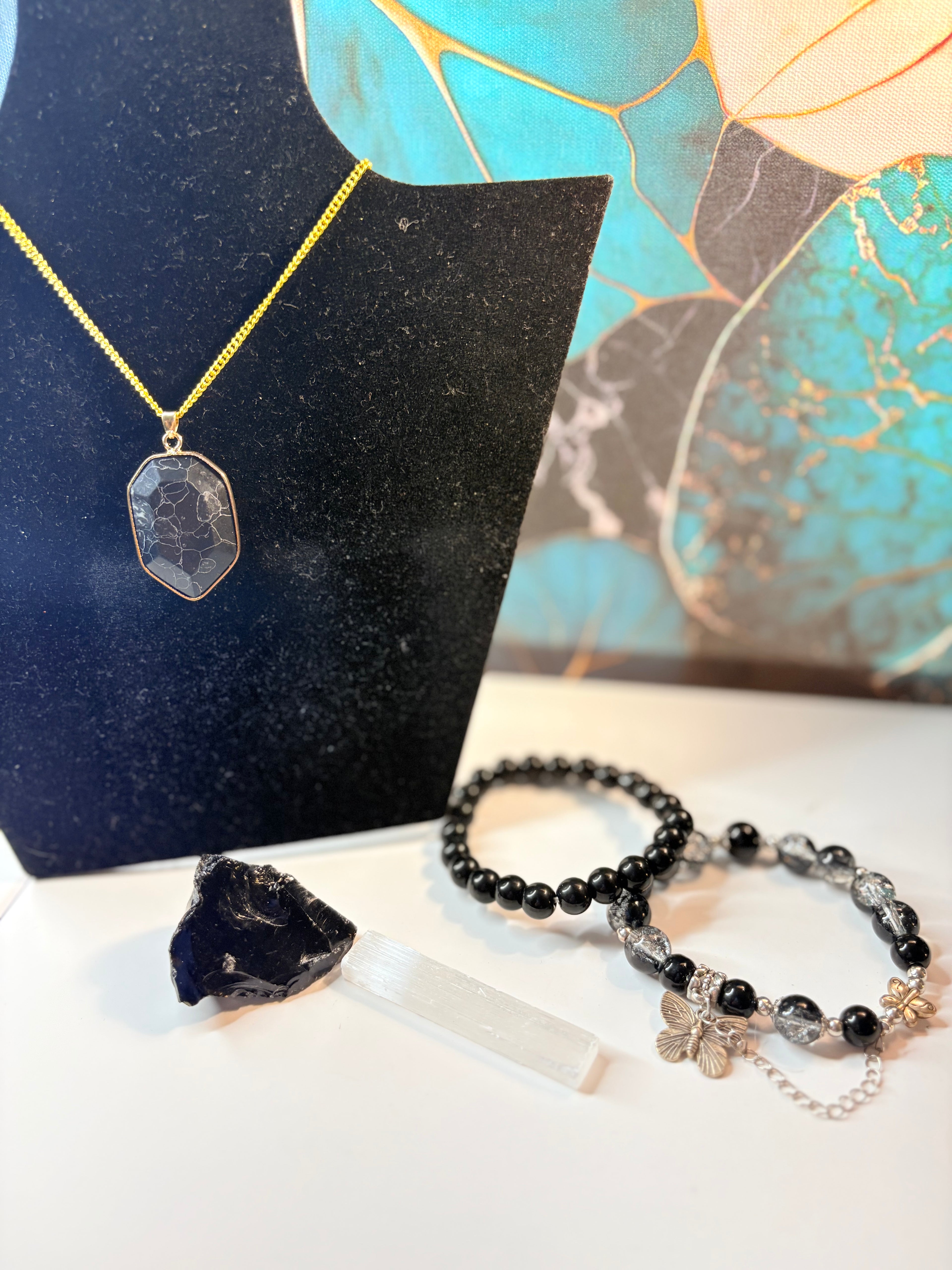 Black Onyx Protection & Grounding Crystal Bundle