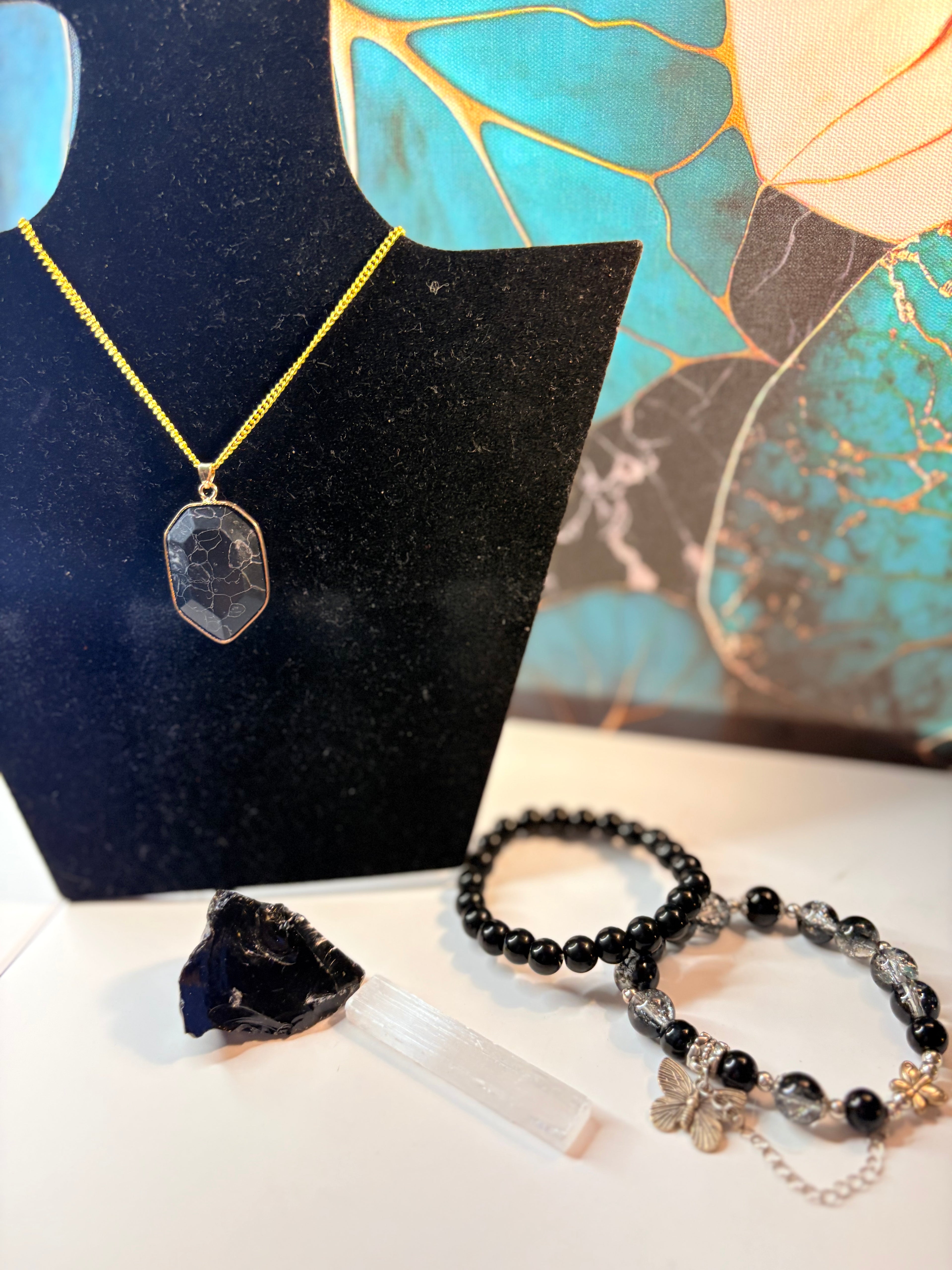 Black Onyx Protection & Grounding Crystal Bundle