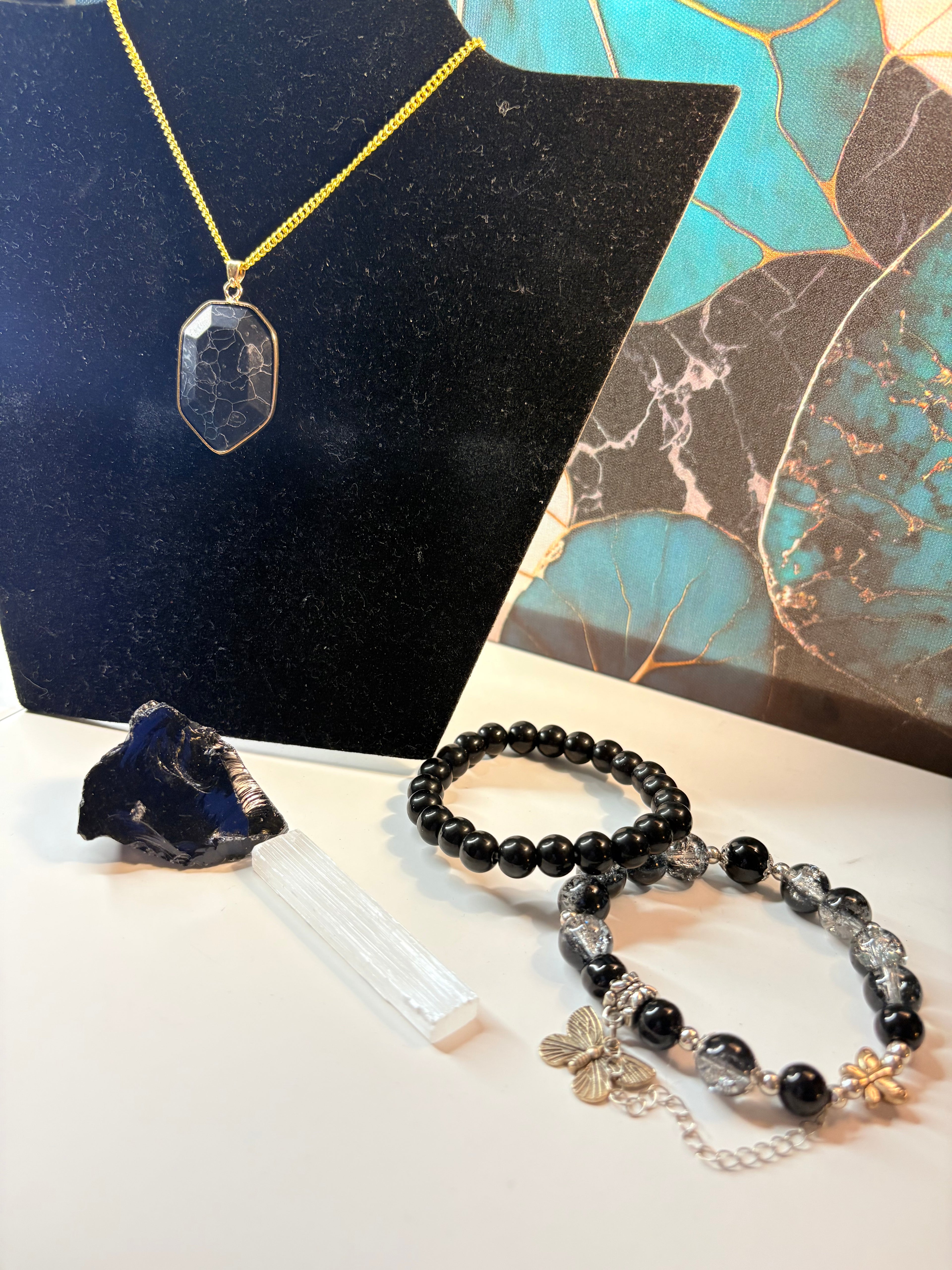 Black Onyx Protection & Grounding Crystal Bundle