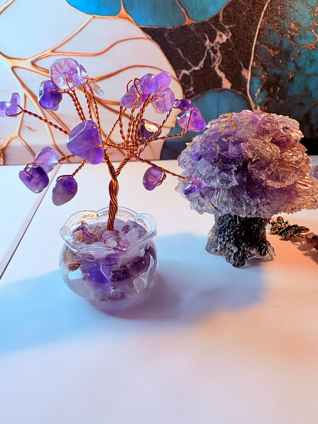 Amethyst Crystal Bundle – Necklace, Earrings & Crystal Trees