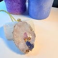 ✨ Crystal Geode Statement Necklace – Amethyst & Clear Quartz