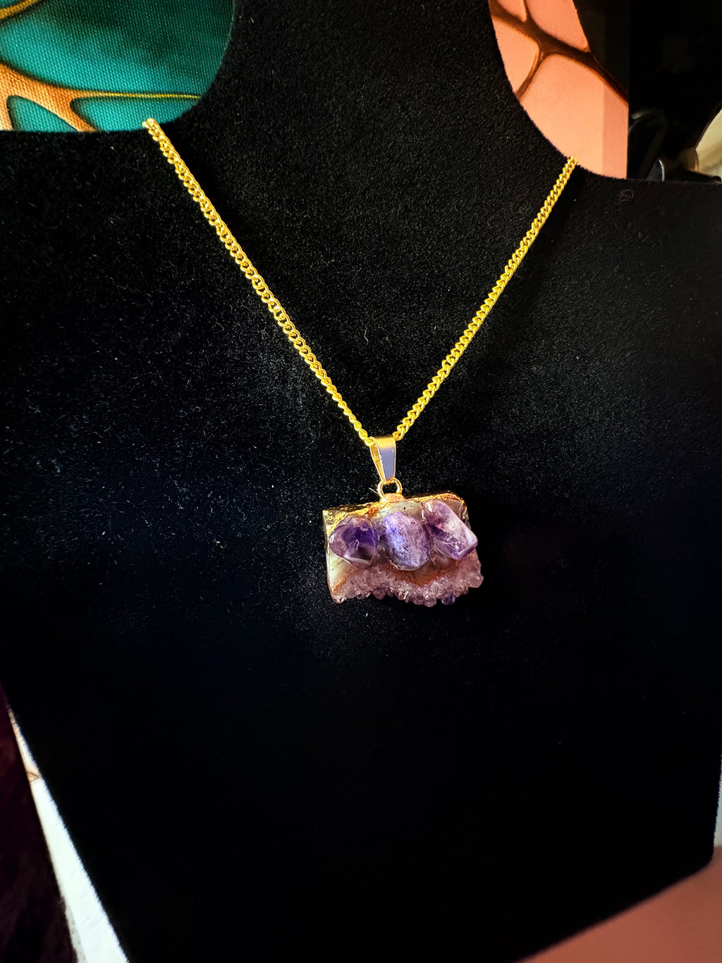 Amethyst Crystal Bar Necklace – Handmade Spiritual Jewellery