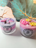🌸💜 Crystal Candle Set – 2 × Scented Multi-Layered Soy Candles (Crystal-Infused)