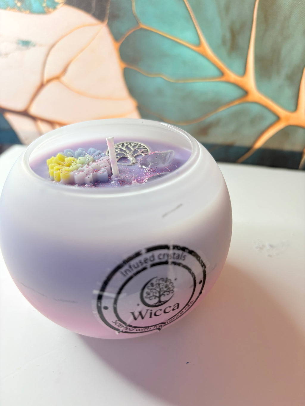 Lavender Dream Crystal Candle – 7oz | Crystal-Infused Soy Candle