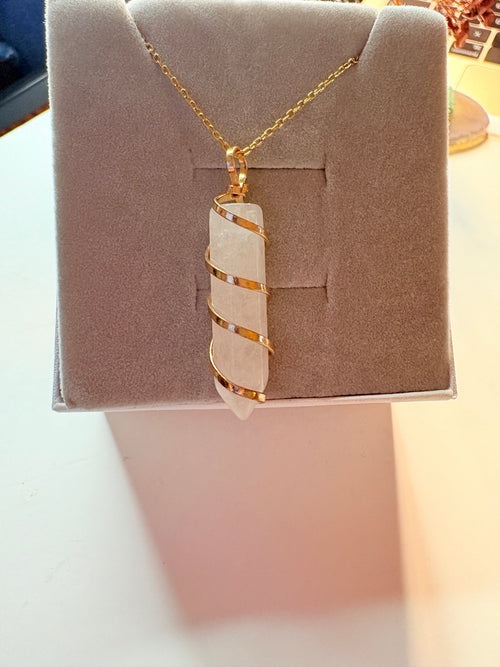 Clear Quartz Spiral Pendant Necklace – Crystal Healing Jewellery