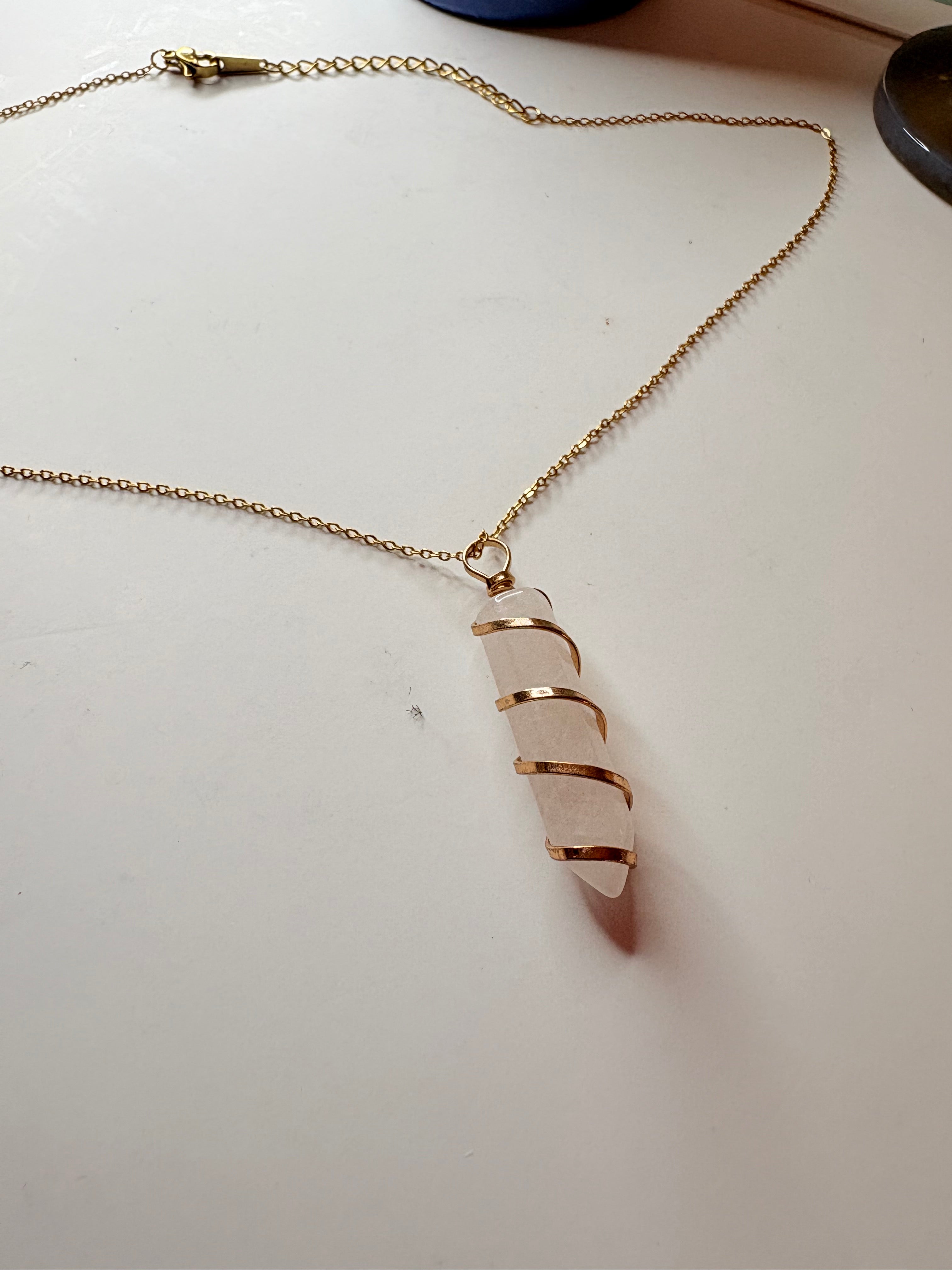 Clear Quartz Spiral Pendant Necklace – Crystal Healing Jewellery