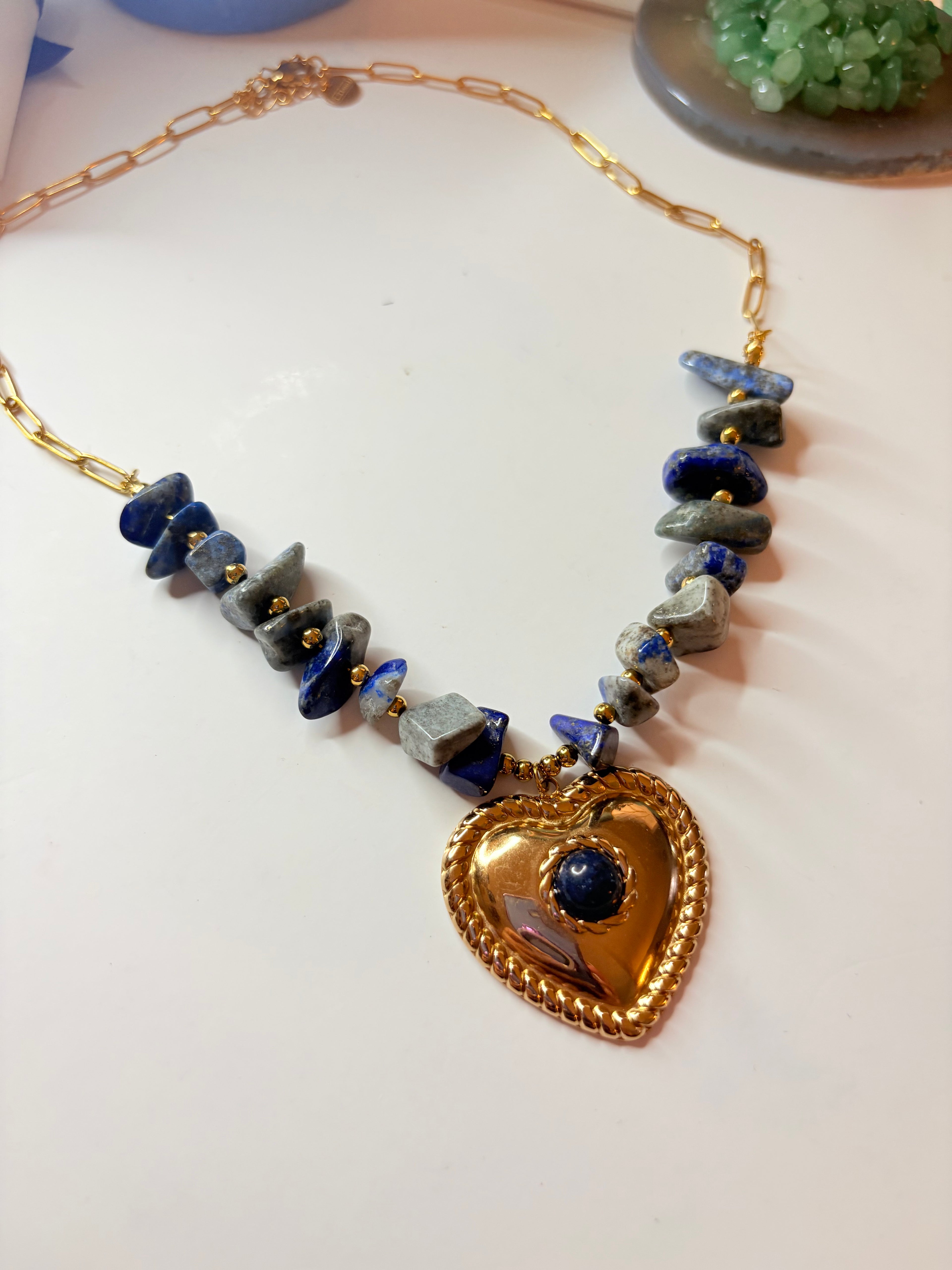 Lapis Lazuli Heart Necklace – Truth & Wisdom Crystal Jewellery
