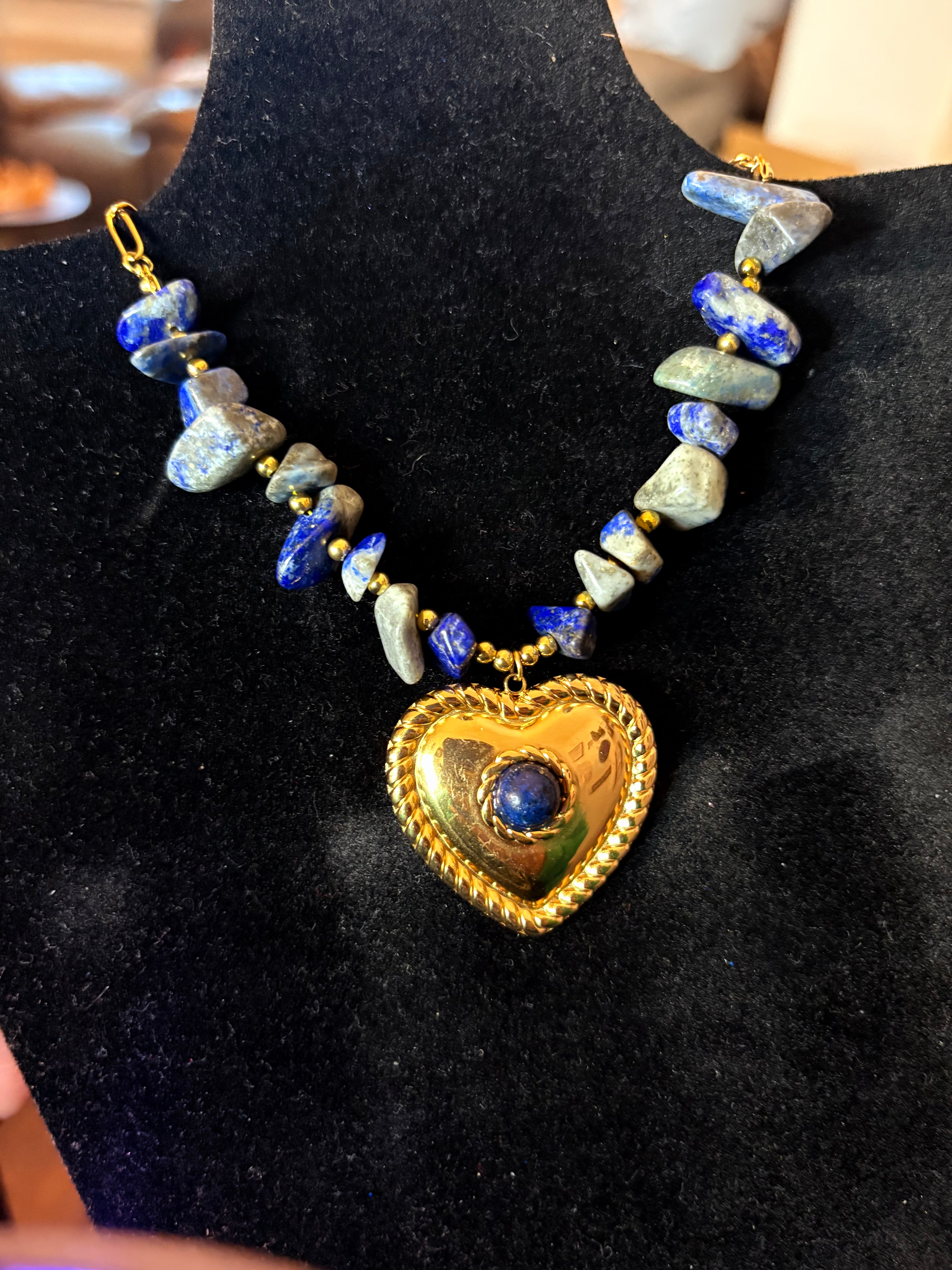 Lapis Lazuli Heart Necklace – Truth & Wisdom Crystal Jewellery