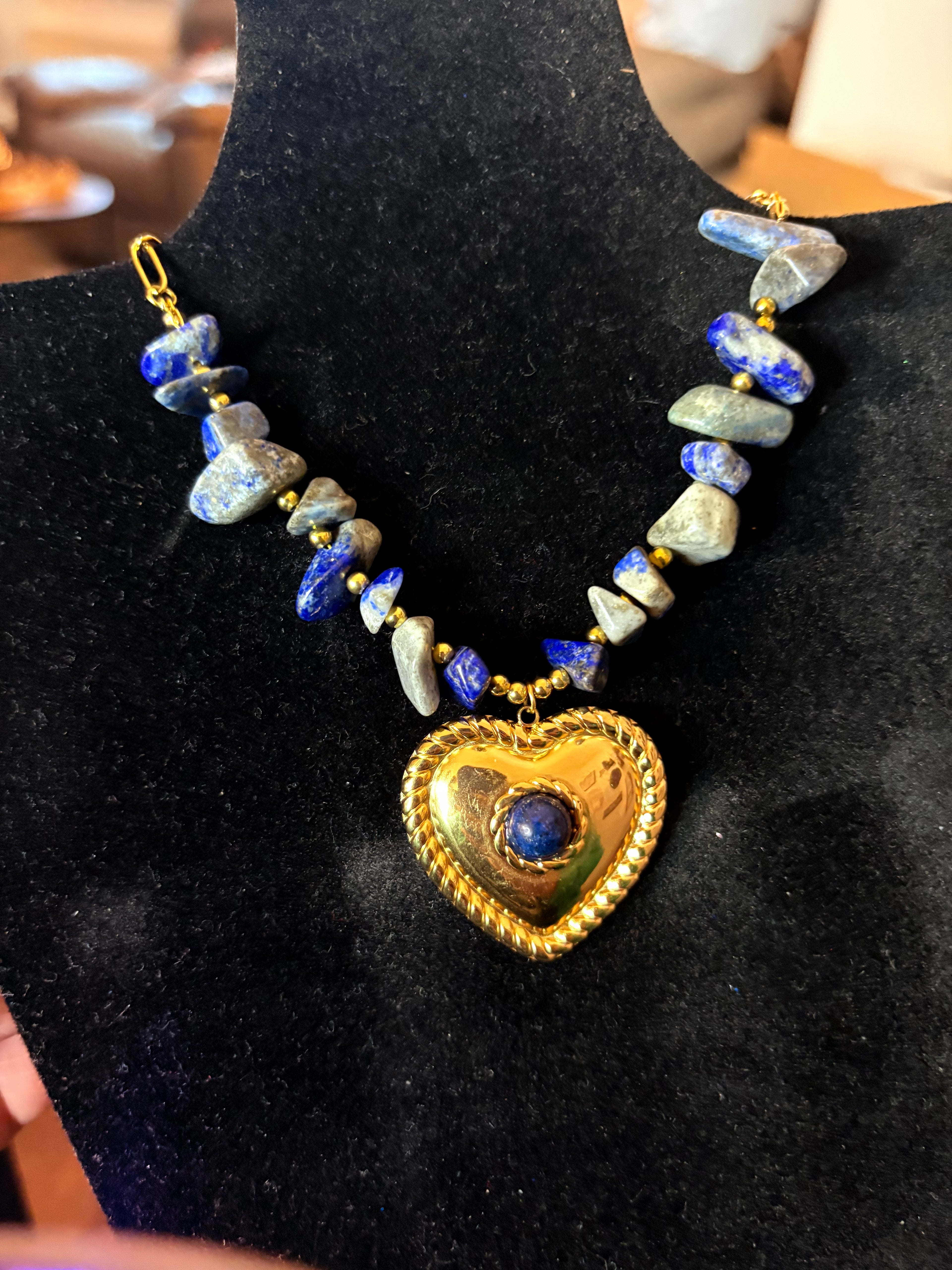 Lapis Lazuli Heart Necklace – Truth & Wisdom Crystal Jewellery