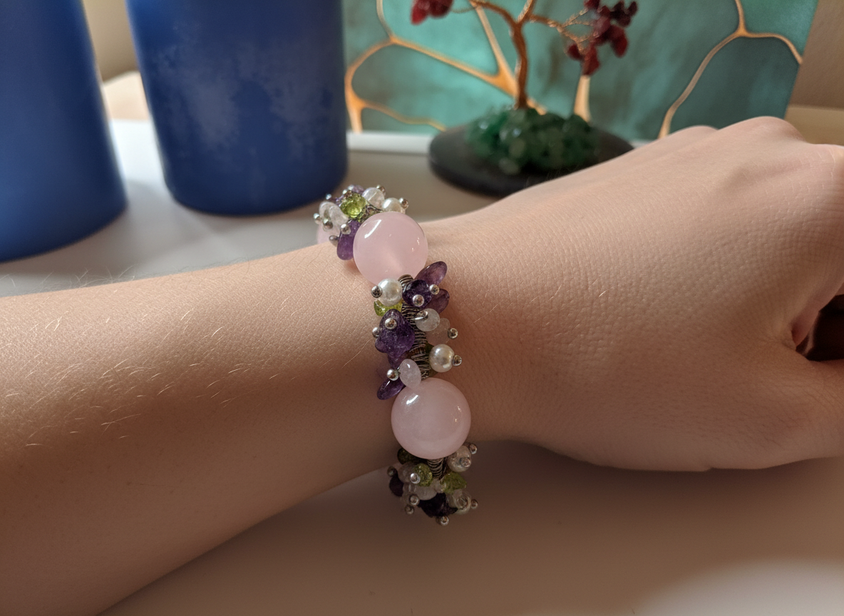 Rose Quartz & Crystal Bracelet