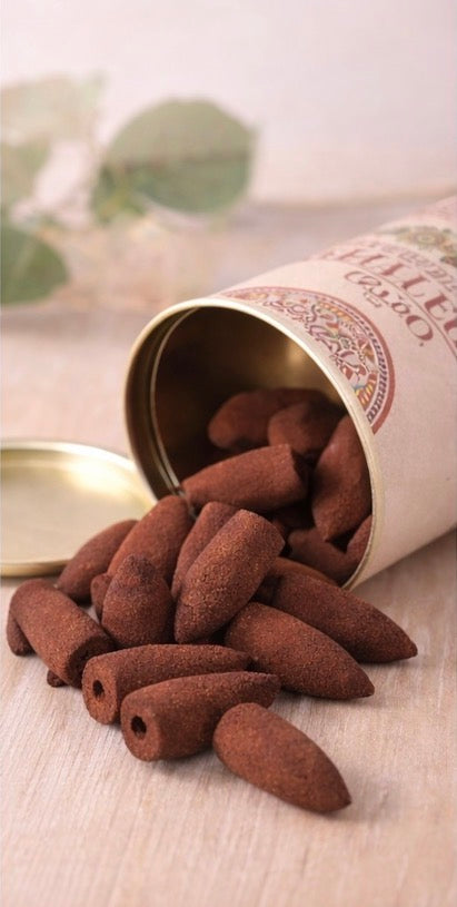 Goloka Sandalwood Backflow Incense Cones – Calming & Grounding Aroma