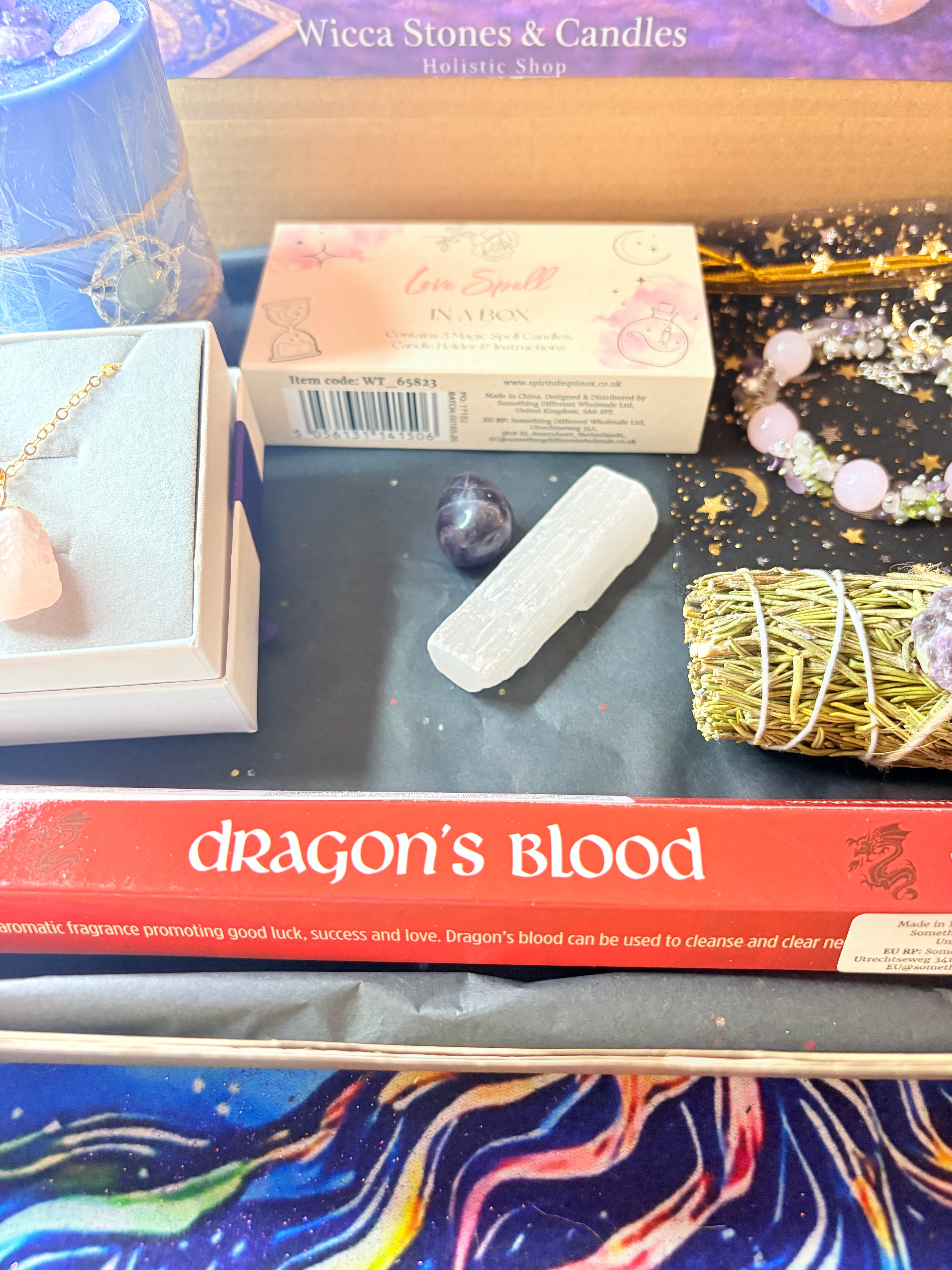 Witchy Self-Care Ritual Gift Box | Crystal Candle • Love Spell • Crystals