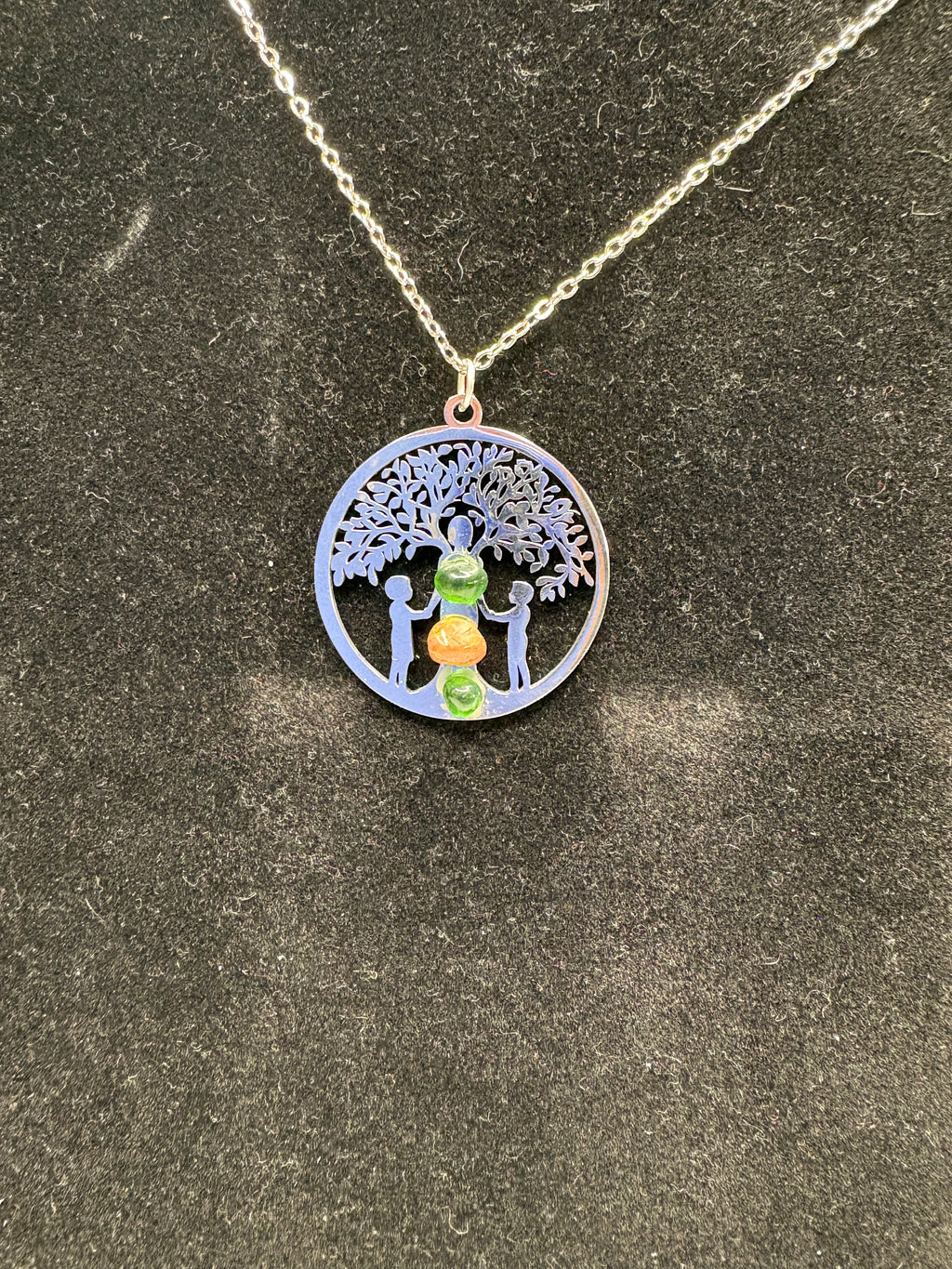 Tree of Life Chakra Necklace & Green Crystal Candle