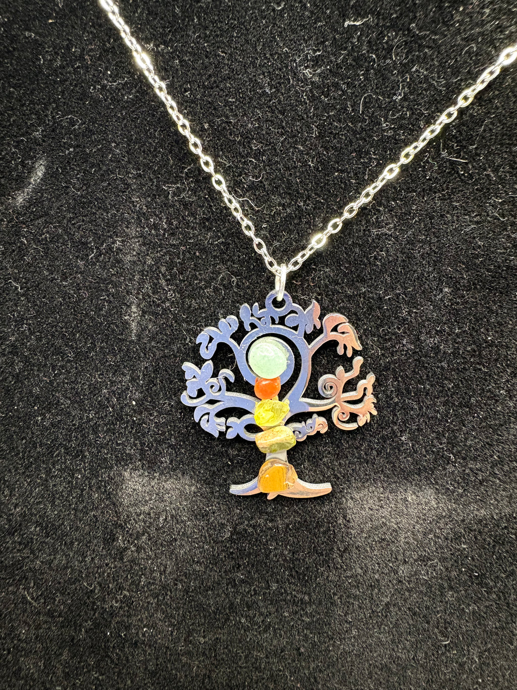 Chakra Balance Necklace & Crystal Candle Set