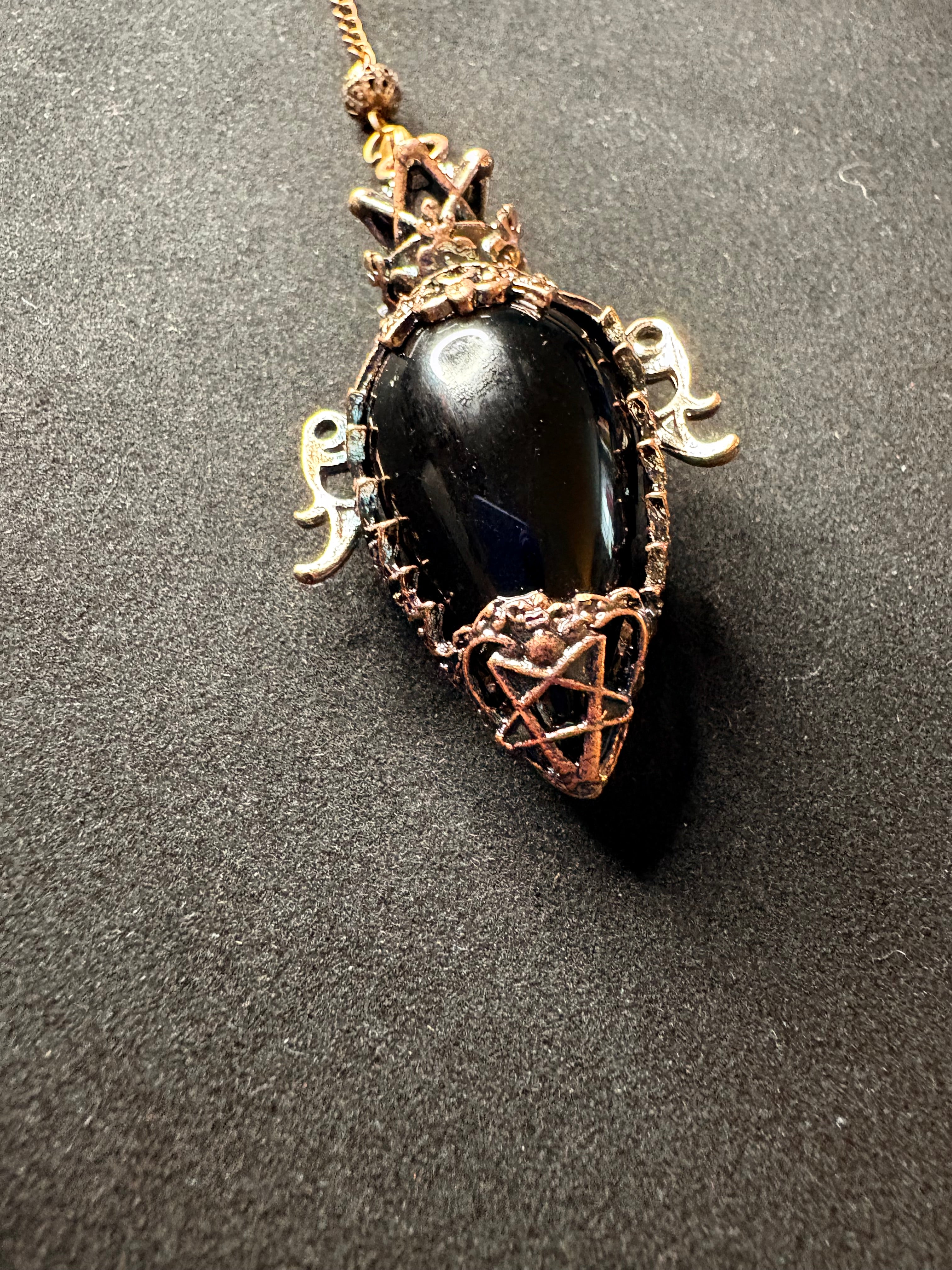 Black Obsidian Pendulum – Spiritual Divination Crystal