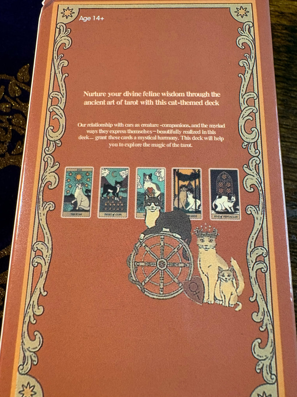 Tarot of Pagan Cats Deck with Velvet Tree of Life Tarot Bag – 78 Card Tarot Set