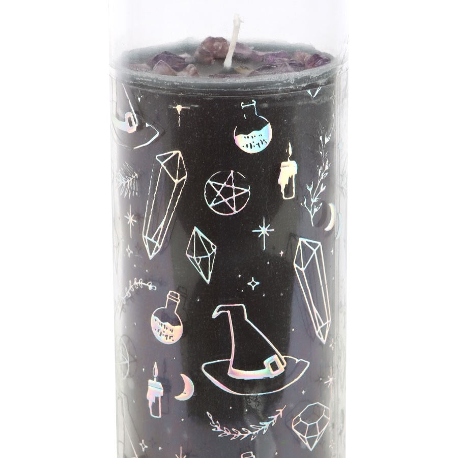 Crystal Magic Amethyst Candle – Jasmine Scented Crystal Candle in Glass Jar