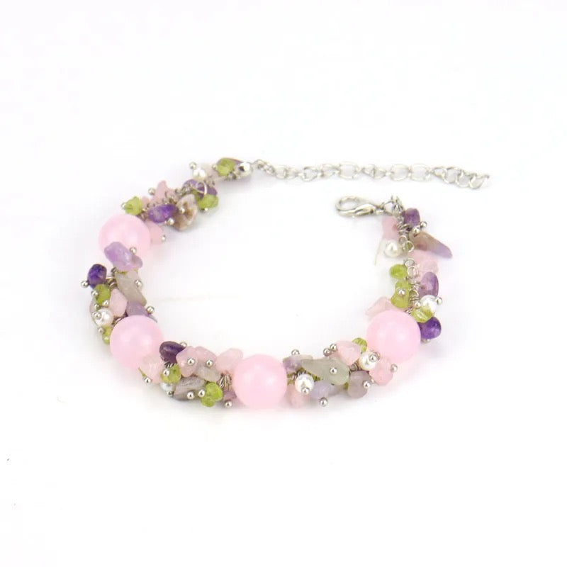 Rose Quartz & Crystal Bracelet