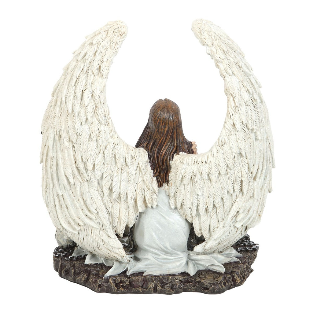 Blindfolded Angel of Chains & Skulls – Gothic Resin Ornament