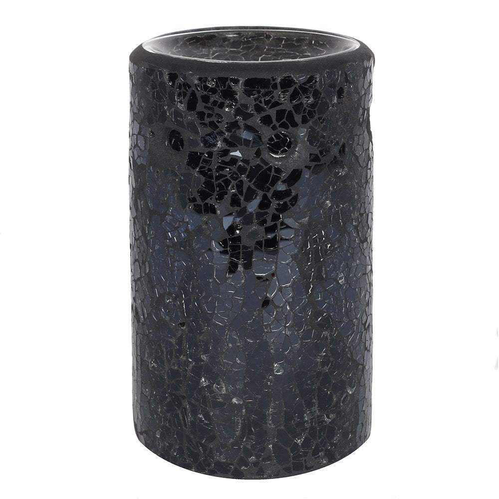 Black Crackle Glass Oil Burner & Wax Melt Burner