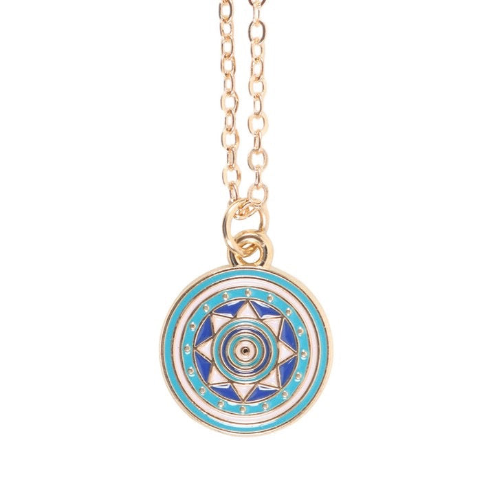 All Seeing Eye Protection Necklace – Evil Eye Gold Tone Pendant Necklace