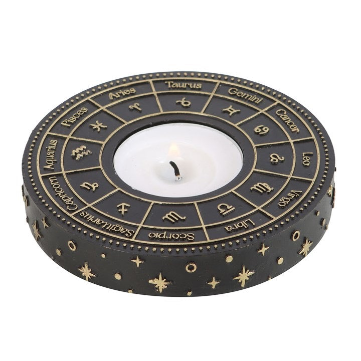Zodiac Trinket Dish – Black Ceramic Astrology Jewellery & Crystal Holder