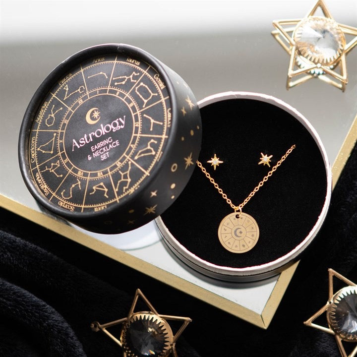Astrology Necklace & Earrings Set