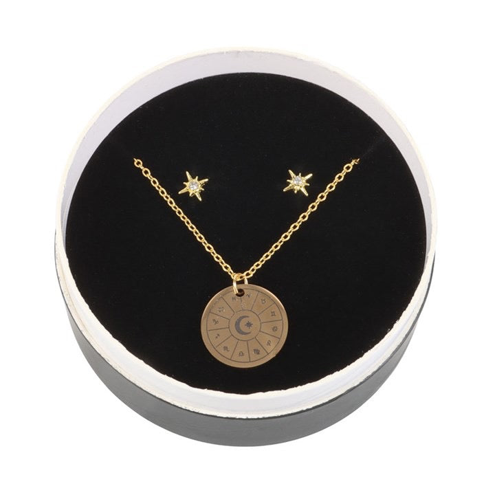 Astrology Necklace & Earrings Set