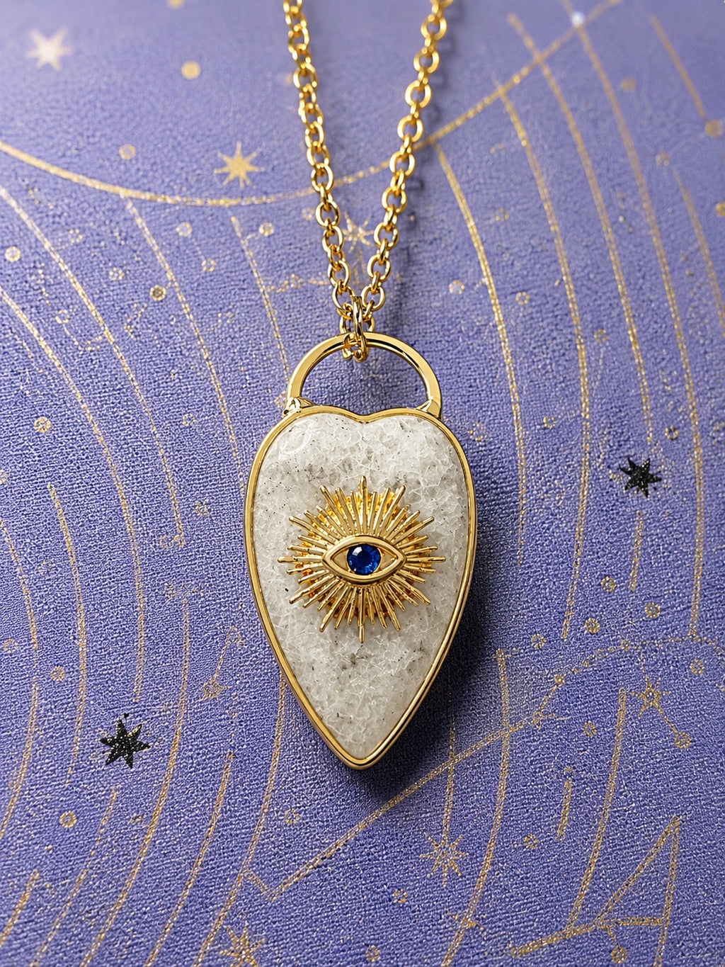 Evil Eye Labradorite Pendant Necklace