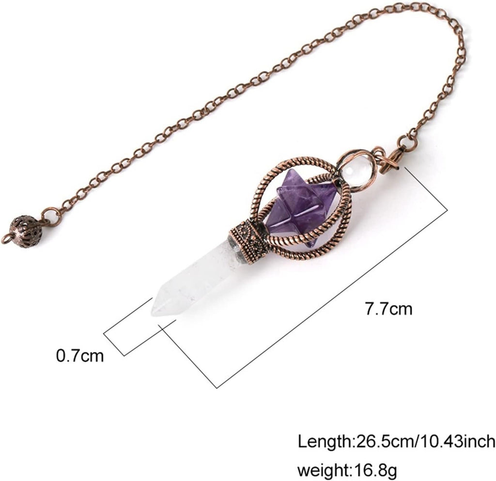 Amethyst Merkaba & Clear Quartz Pendulum