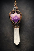 Amethyst Merkaba & Clear Quartz Pendulum
