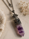 Fluorite Crystal Point Pendant Necklace – Sacred Geometry Gemstone Jewellery