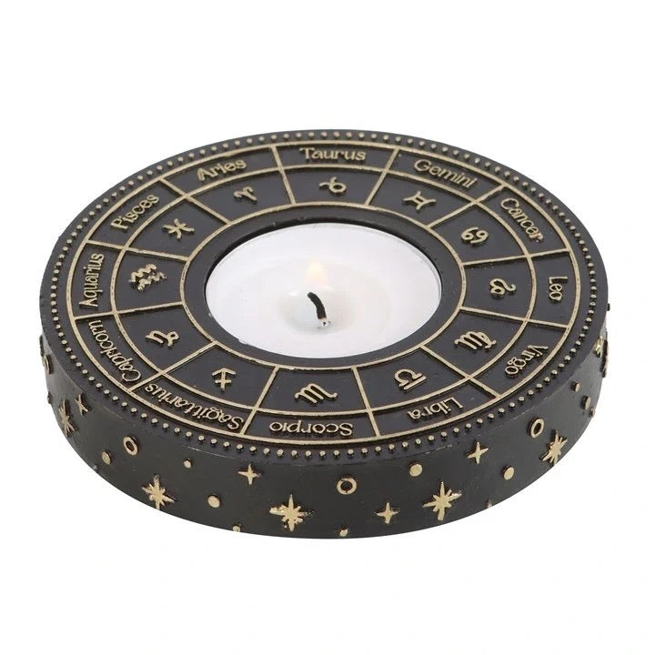 Zodiac Trinket Dish – Black Ceramic Astrology Jewellery & Crystal Holder