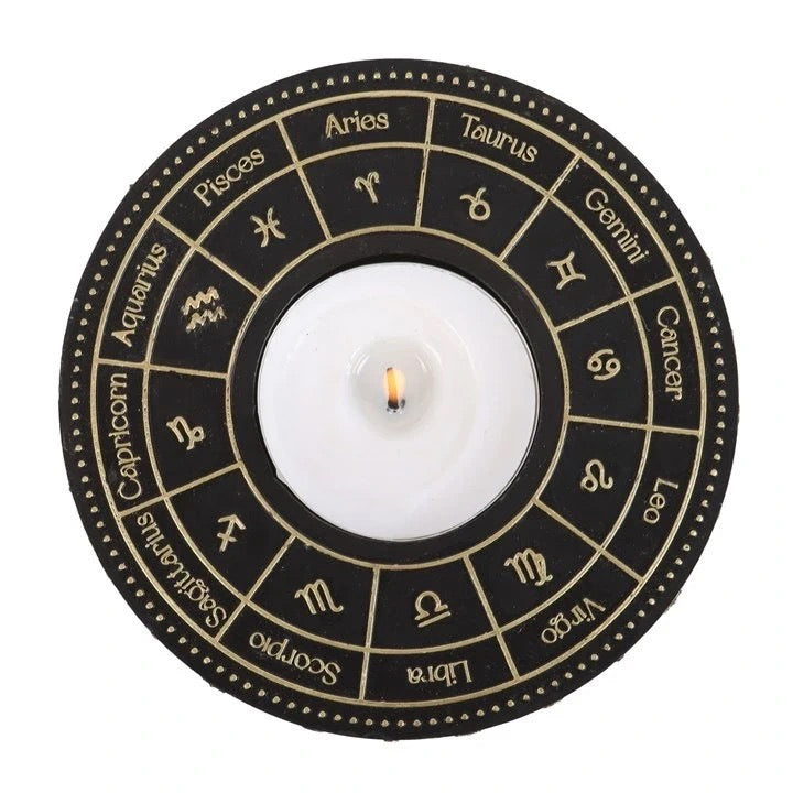 Zodiac Trinket Dish – Black Ceramic Astrology Jewellery & Crystal Holder