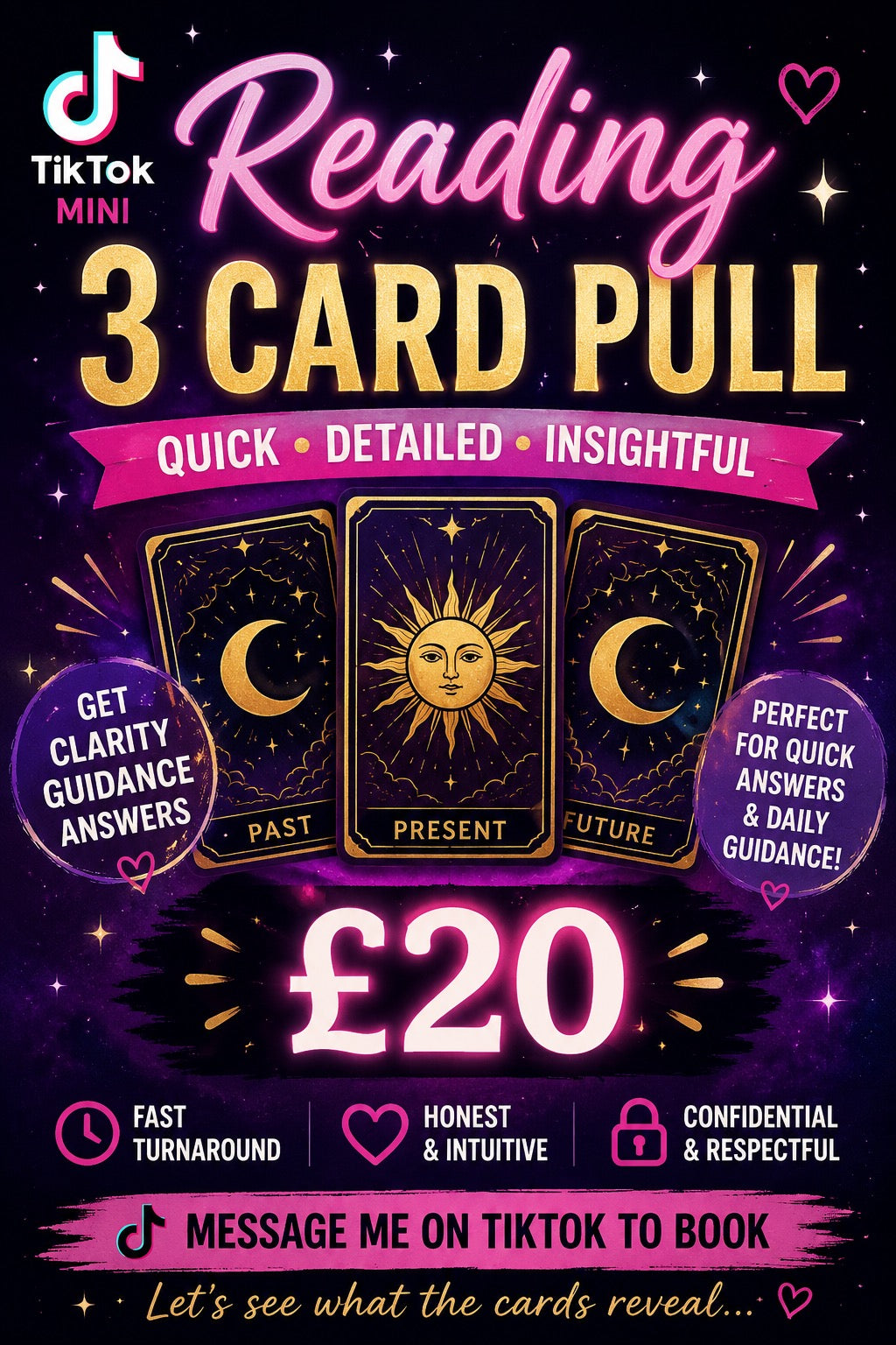 🔮 Mini 3 Card Tarot Reading – Quick & Detailed Guidance