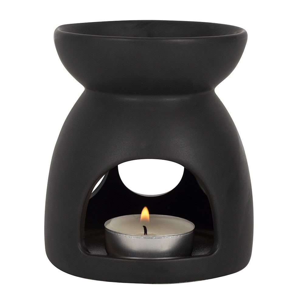 Triple Moon Oil Burner – Black Ceramic Wax Melt & Essential Oil Burner
