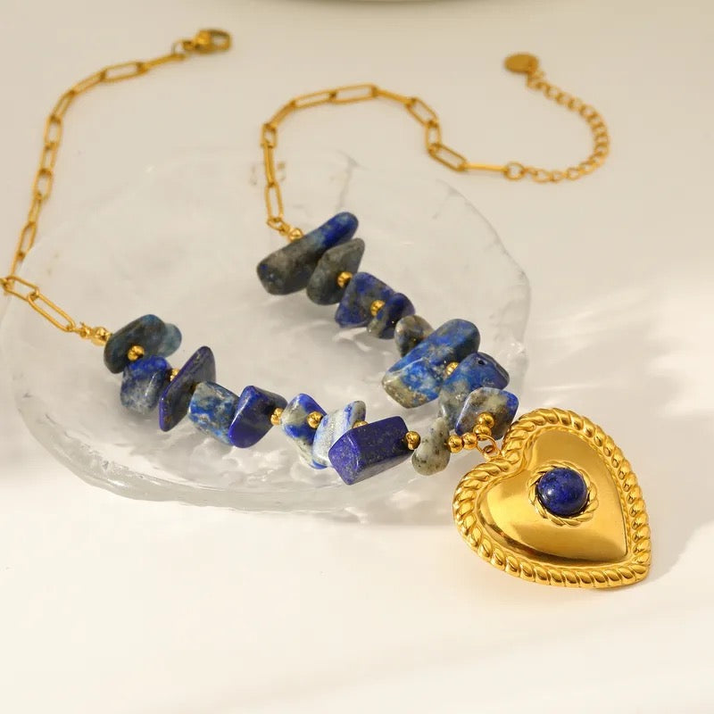 Lapis Lazuli Heart Necklace – Truth & Wisdom Crystal Jewellery