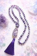 Long Amethyst Tassel Necklace